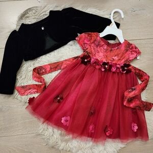 NWOT,  beautiful Christmas Dress and cardigan,  size 12m